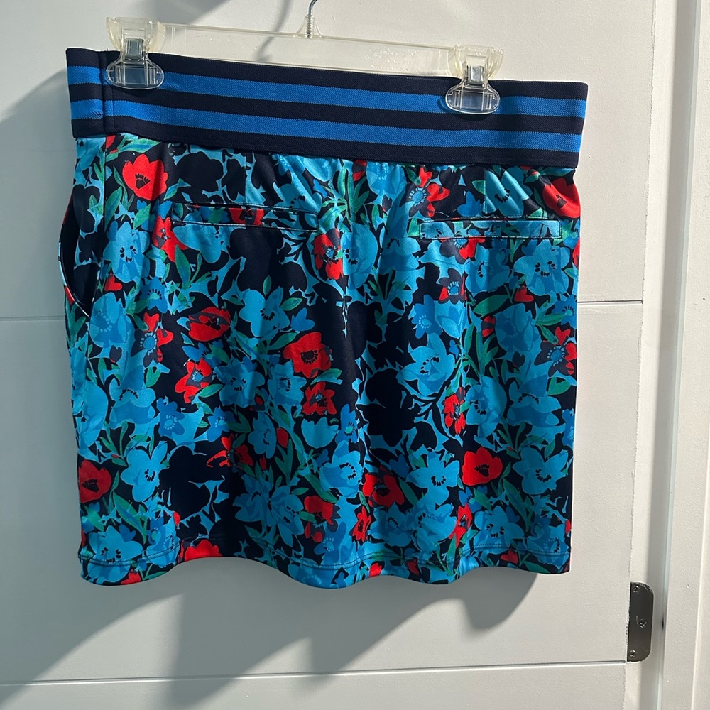PGA Golf Blue and Red Floral Mini Skirt